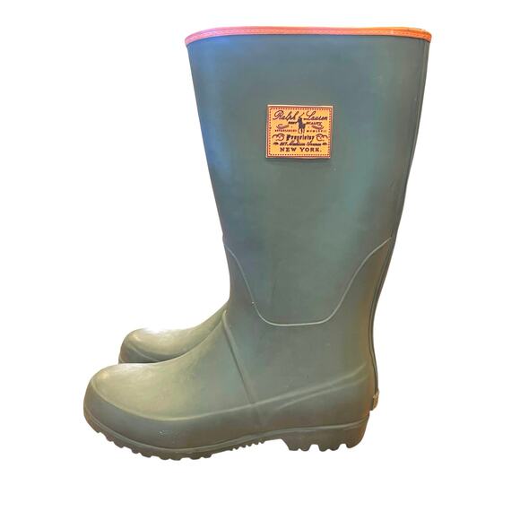 Polo Ralph Lauren Proprietor Kids Rubber Rain Boots Size 4 - Picture 7 of 13